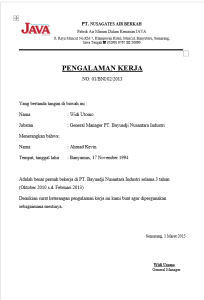 Contoh Surat Pengalaman Kerja