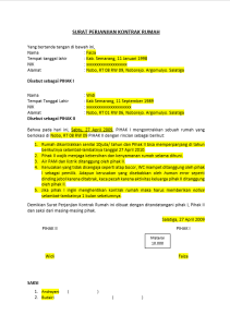 Surat Perjanjian Kontrak Rumah