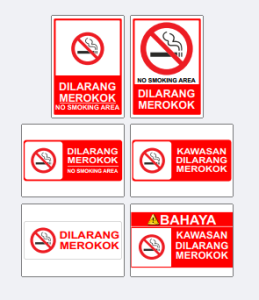 varian desain dilarang merokok tinggal print